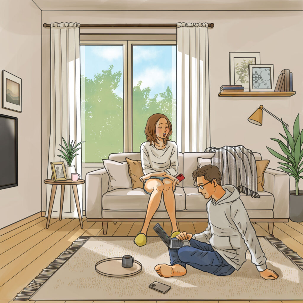 [オリジナル]イラスト制作事例　She is boring