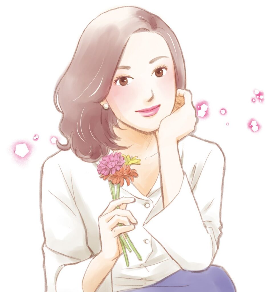 ミドルエイジ女性　イラスト制作事例02