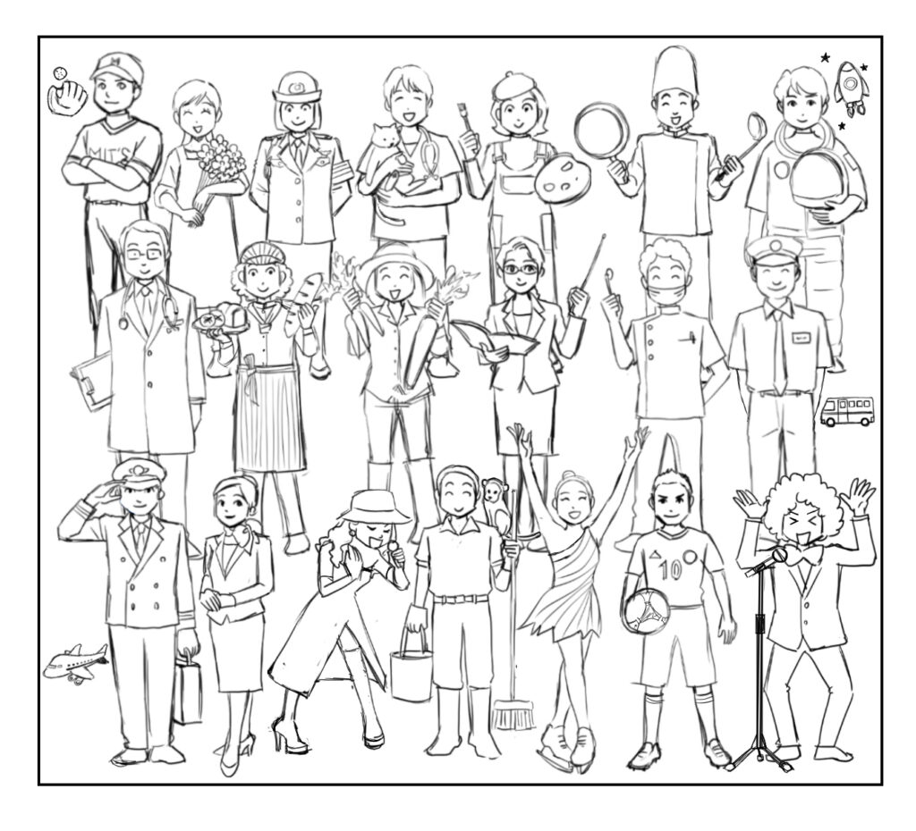 [光村図書出版]中学英語教科書用イラスト・下絵